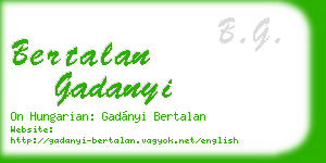 bertalan gadanyi business card